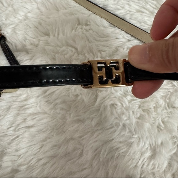 Escada Black Leather Belt with Gold Buckle Size 40 - Picture 8 of 16